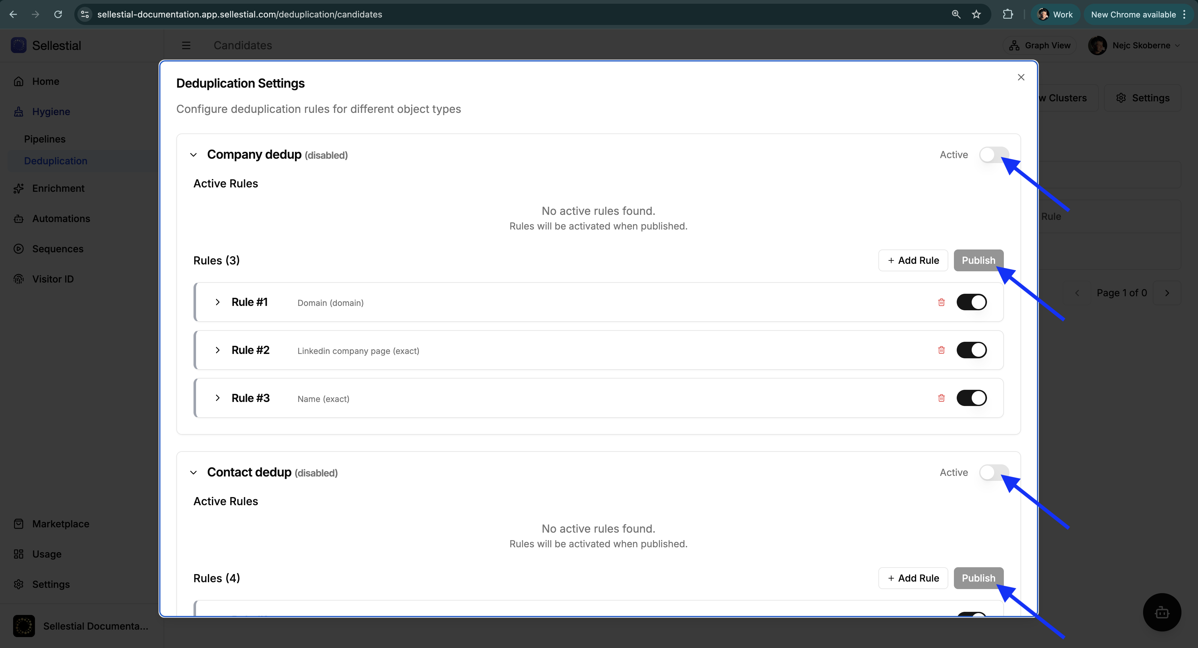 Deduplication Settings